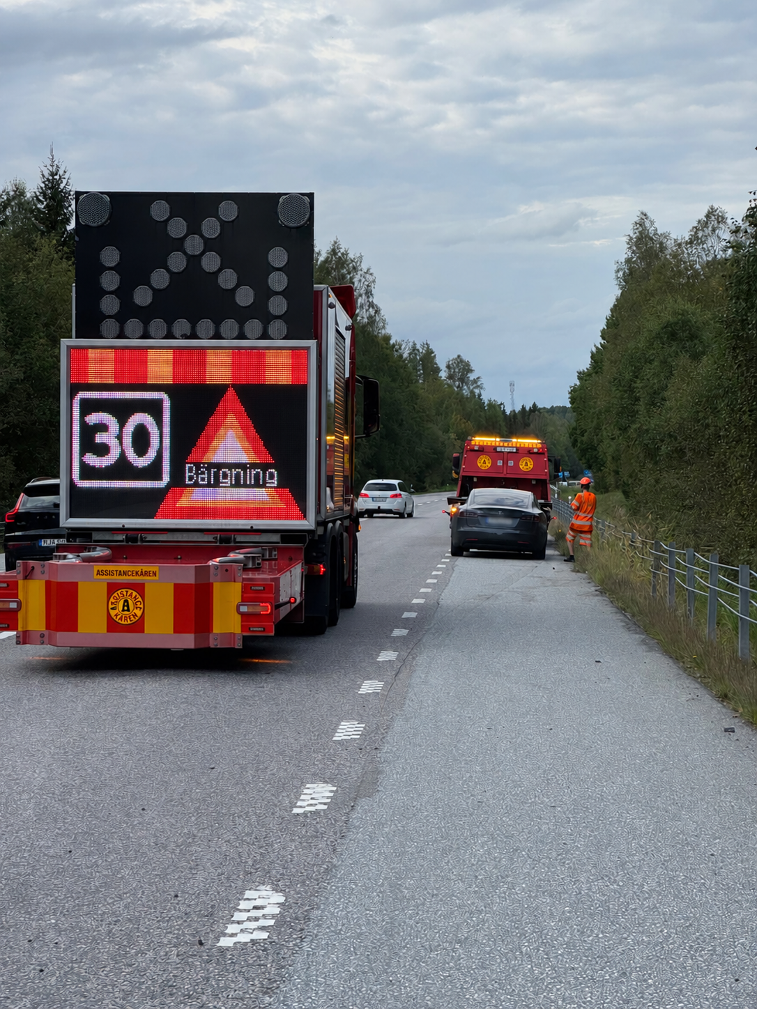 TMA-fordon och vägskydd vid arbete på väg